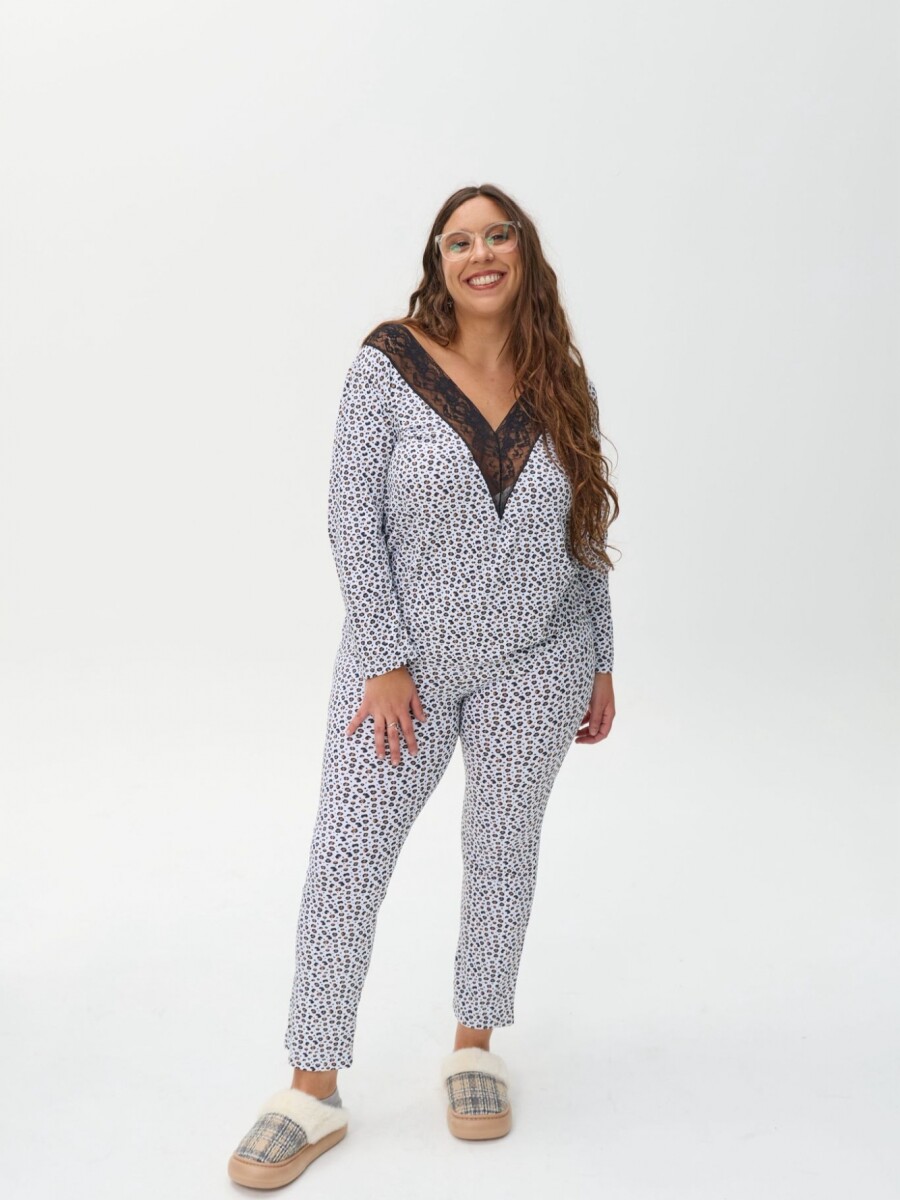 Pijama Theo Print blanco