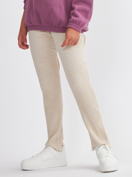 Legging rib Beige Melange