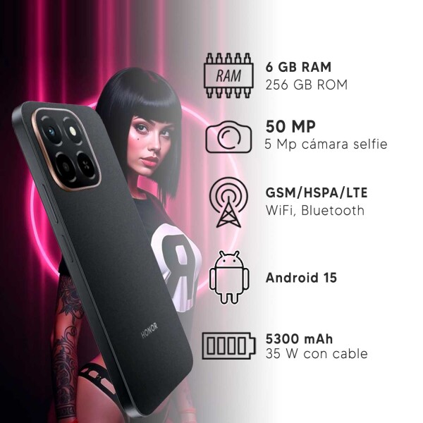 Honor X6c 6gb/256gb 4g NEGRO