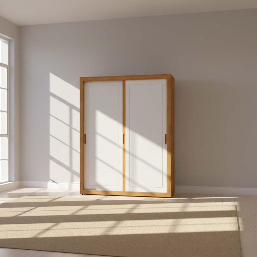 ROPERO 2 PUERTAS MDF-Y-MADERA BLANCO TUTTO