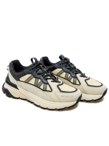 Moncler -Championes de cuero acordonados, Lite Runner Blanco