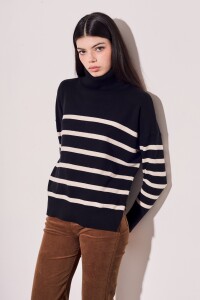 Polera Rayada Negro