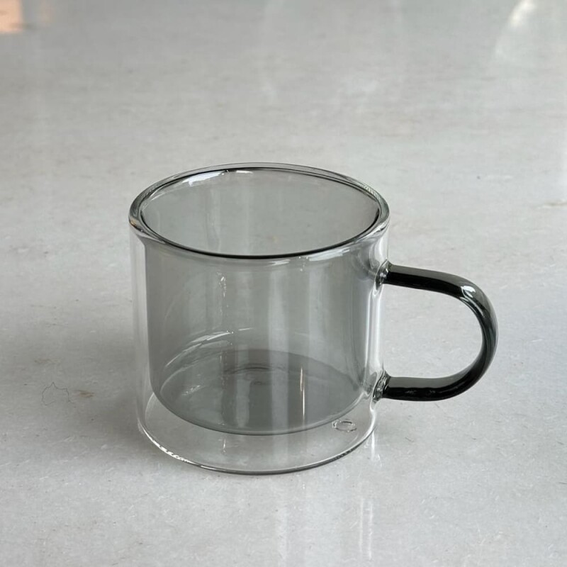 Taza doble vidrio 240ml negro