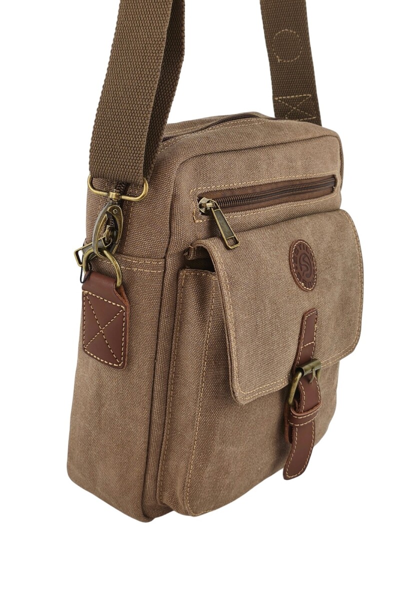 Morral cruzado en Lona Vintage Marrón