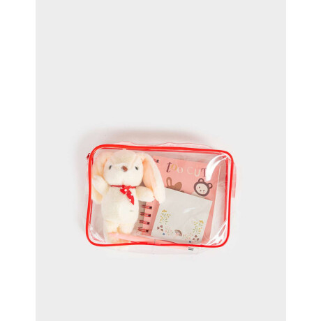 Set De Librería En Pouch De Pvc Con Peluche Combinacion Multicolor