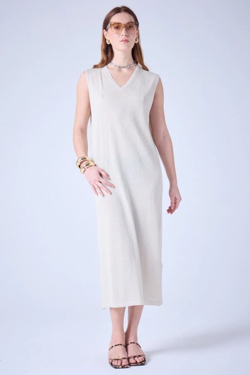 Vestido tejido maxi Plata