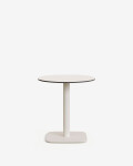 Mesa redonda de exterior Dina blanco con pie de metal con acabado pintado blanco Ø 68x70cm Mesa redonda de exterior Dina blanco con pie de metal con acabado pintado blanco Ø 68x70cm