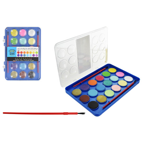 ACUARELA X18UDS + 2 PINCEL 16CM EN ESTUCHE PLASTICO 21X14CM 7967 ACUARELA X18UDS + 2 PINCEL 16CM EN ESTUCHE PLASTICO 21X14CM 7967