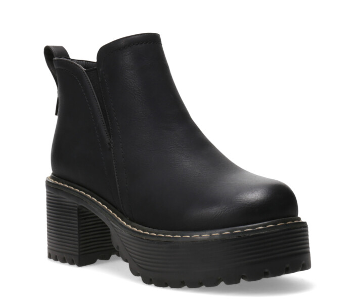 Bota OLY con elasticos taco y plataforma Black