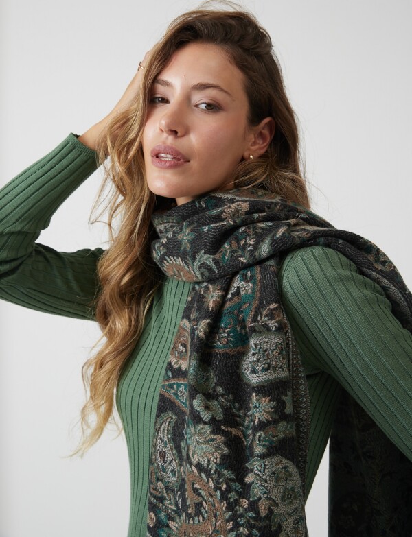 Bufandon Arabescos MULTI/VERDE