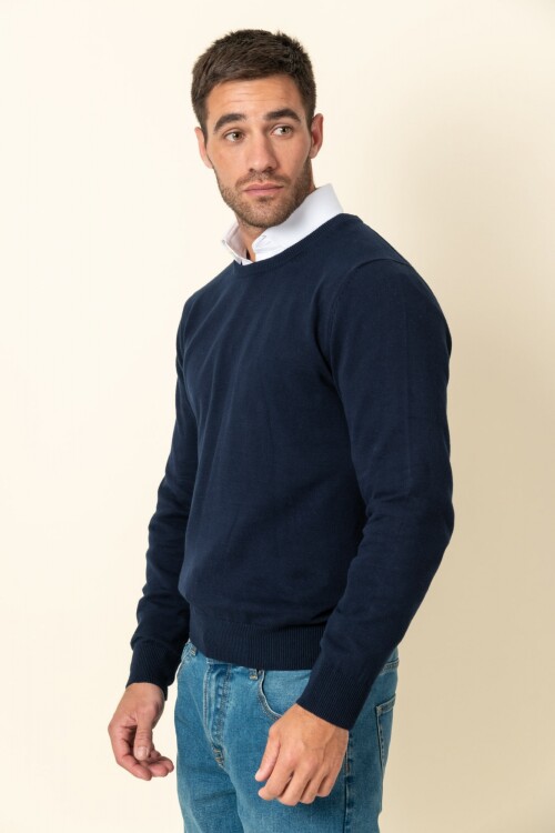 Sweater round neck Azul Marino