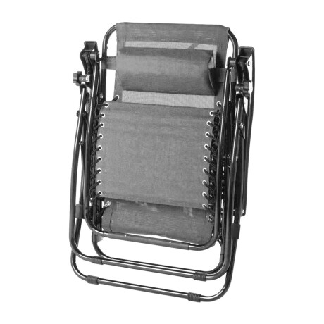 Juego De Jardin Silla Reposera Plegable X2 + Mesa Patio Gris