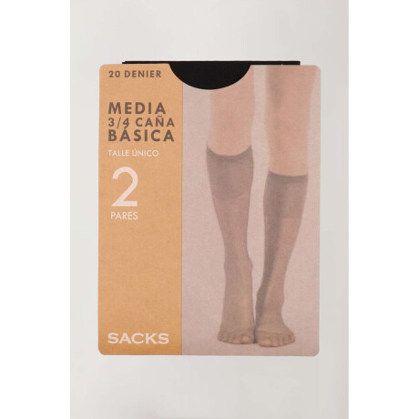 Pack x 2 pares medias 3/4 de lycra para pantalôn Negro