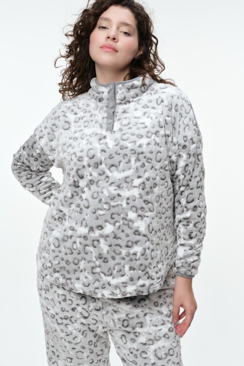 Buzo Flip Leopardo Gris