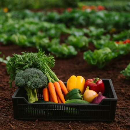 Cajón canasto organizador frutas 49cm x 30cm x 12cm NEGRO