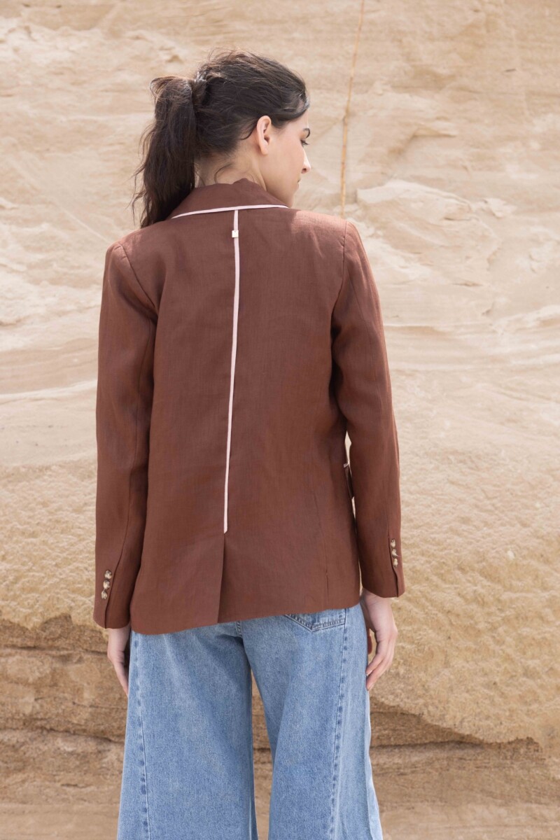 BLAZER CIPRA SHORT LINEN Chocolate