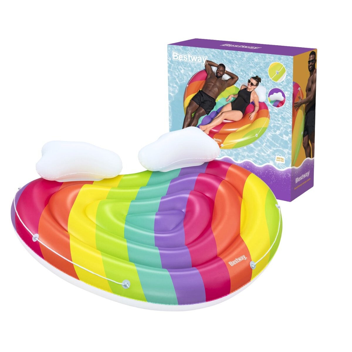 Isla inflable rainbow dreams doble bestway 