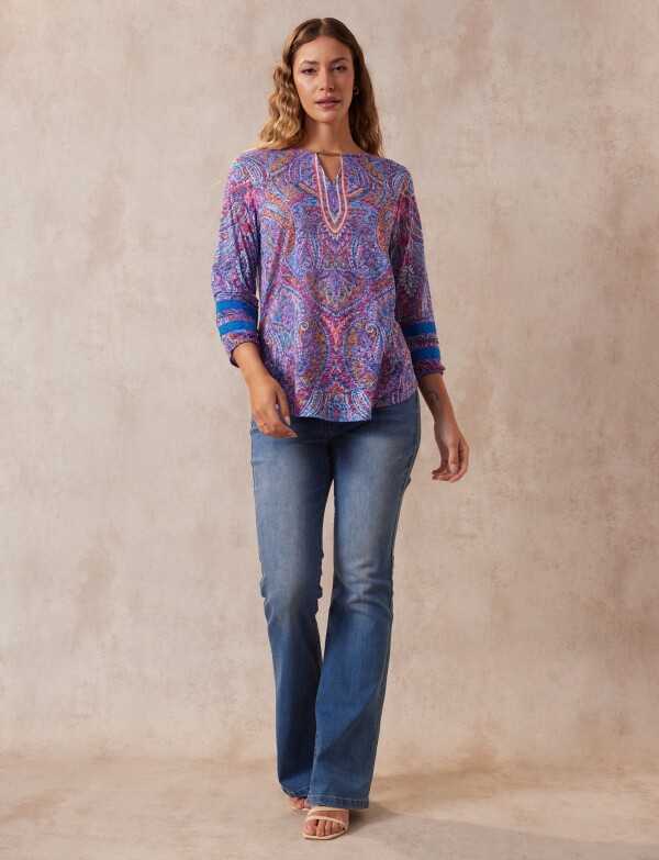 Blusa Printed MULTI/FUCSIA
