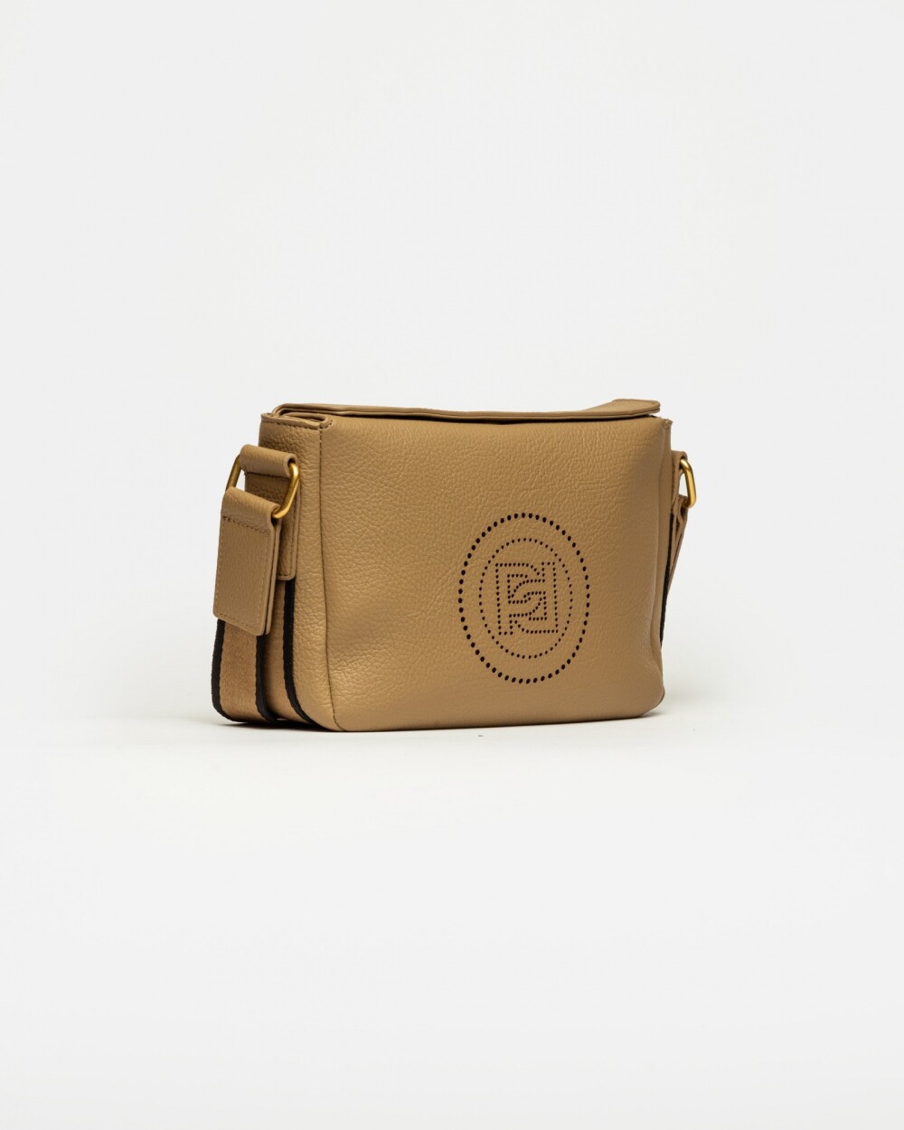 Bandolera Key en efecto cuero graneado Taupe