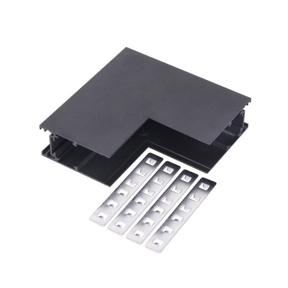 Conector en L vertical p/riel negro 100x100mm IX4313