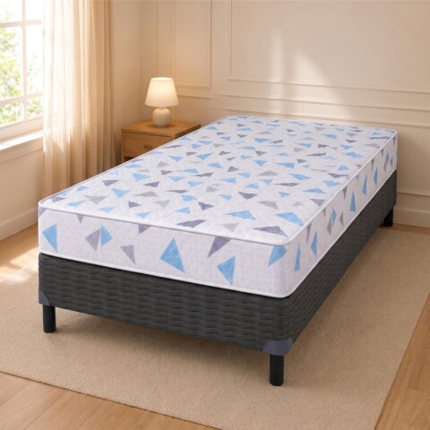 Sommier y Colchón 1 Plaza y Media AZURITA - Espuma Alta Densidad Reversible - Soporta hasta 120 kg Sommier y Colchón 1 Plaza y Media AZURITA - Espuma Alta Densidad Reversible - Soporta hasta 120 kg
