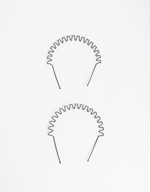 Vinchas Sets Acrilico Set De 2 Vinchas Wavy Metálicas - Negro