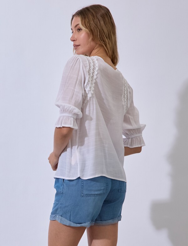 Blusa Lazo Crochet BLANCO