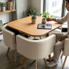 Juego De Comedor Honguito 4 Sillas Mesa 80cm Beige