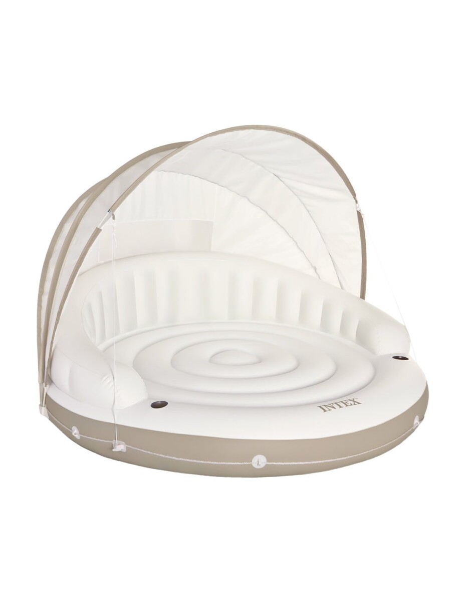 INTEX ISLA INFLABLE FLOTANTE DELUXE PARA PISCINA Y JARDIN CON TOLDO 199 X 150 CM 