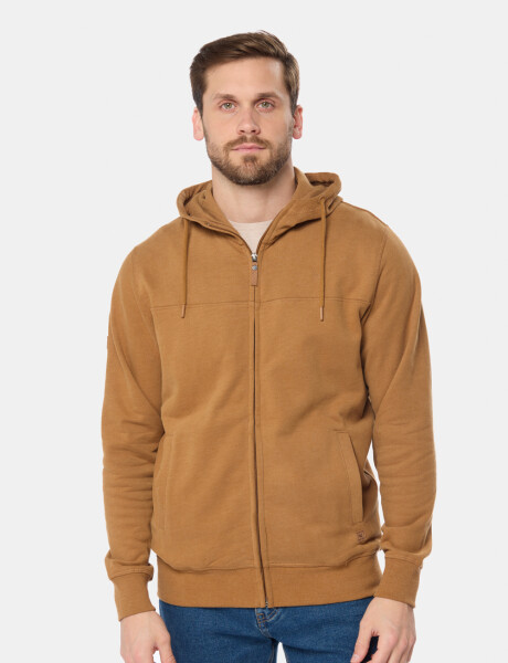 CANGURO CON CIERRE Y CAPUCHA Beige