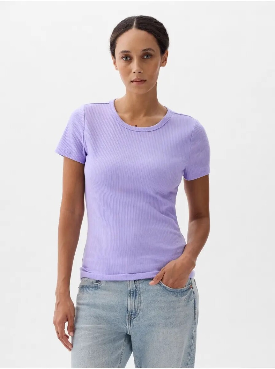 Remera Rib Manga Corta Mujer - Fresh Lavender 
