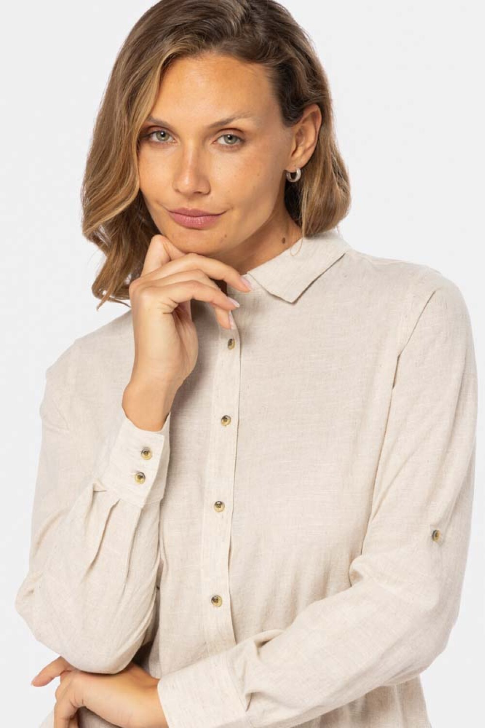 CAMISA DE LINO Beige