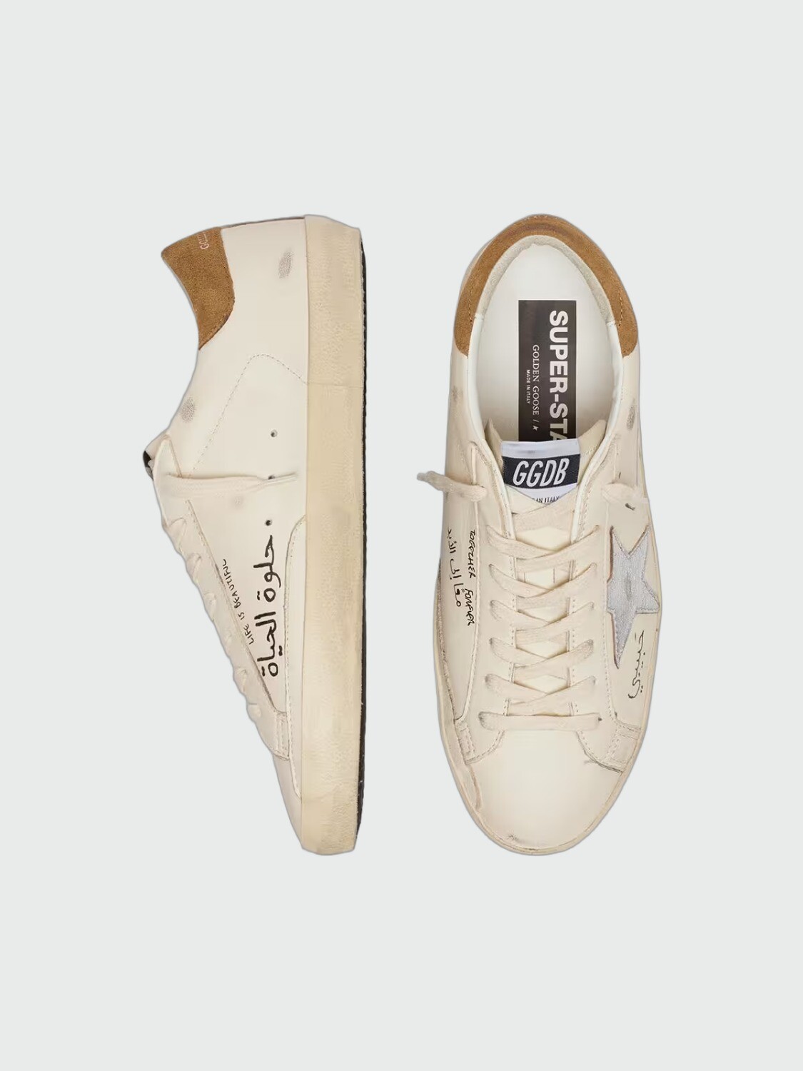 GOLDEN GOOSE - ZAPATILLAS SUPER STAR NAPPA CON ESTRELLA LAMINADA Y GAMUZA Alta Automática
