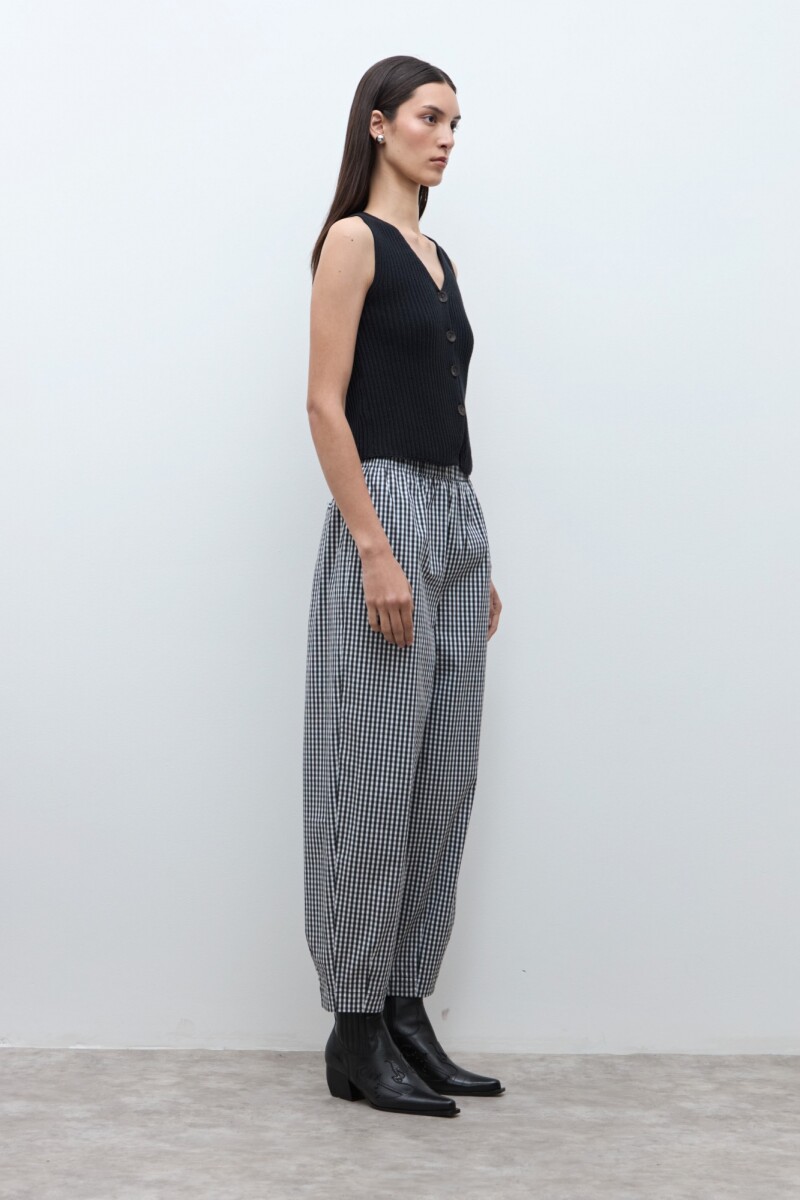 Pantalón Vichy negro