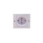 Caja 2 mód c/tomacorriente schuko blanco puro Sica ELE07677