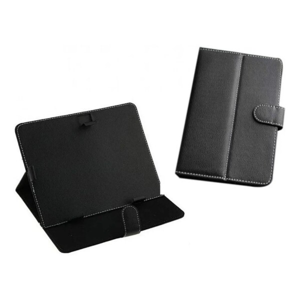Estuche Funda Protector Soporte Tablet 10.1 10 9 Simil Cuer Color Variante NEGRO