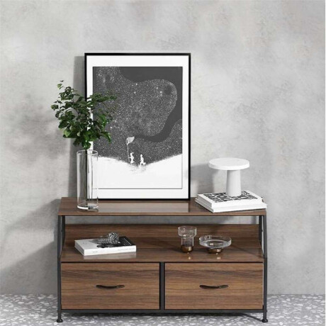 Mueble 2 Cajones Con Estante 93X39X49Cm Madera