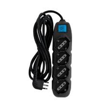 ZZ ALARGUE 4 TOMA SCHUKO C/LLAVE NEGRO ELECTRALINE ++ N/a