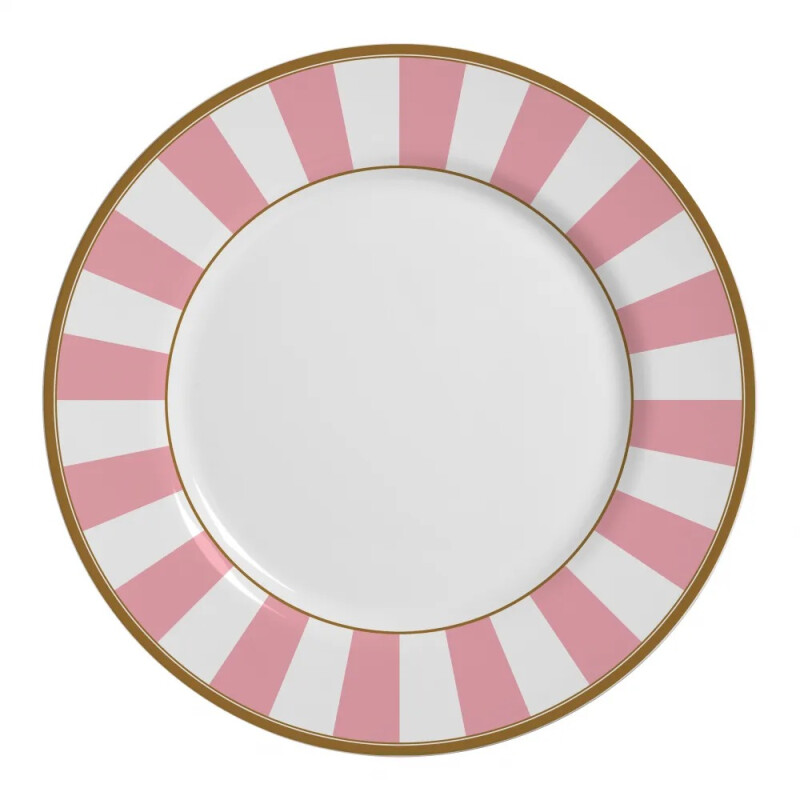 Juego de 6 Platos Llano de Ceramica Alleanza 29cm Stripe Rosa Juego de 6 Platos Llano de Ceramica Alleanza 29cm Stripe Rosa