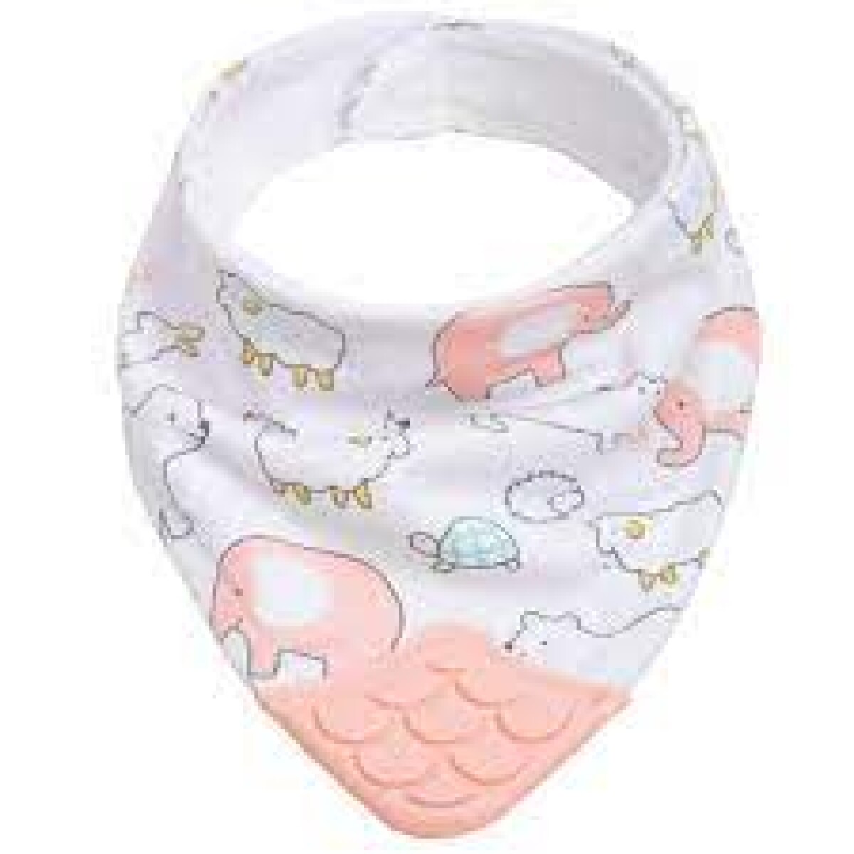 Babero bandana con mordillo BUBA - safari rosa 