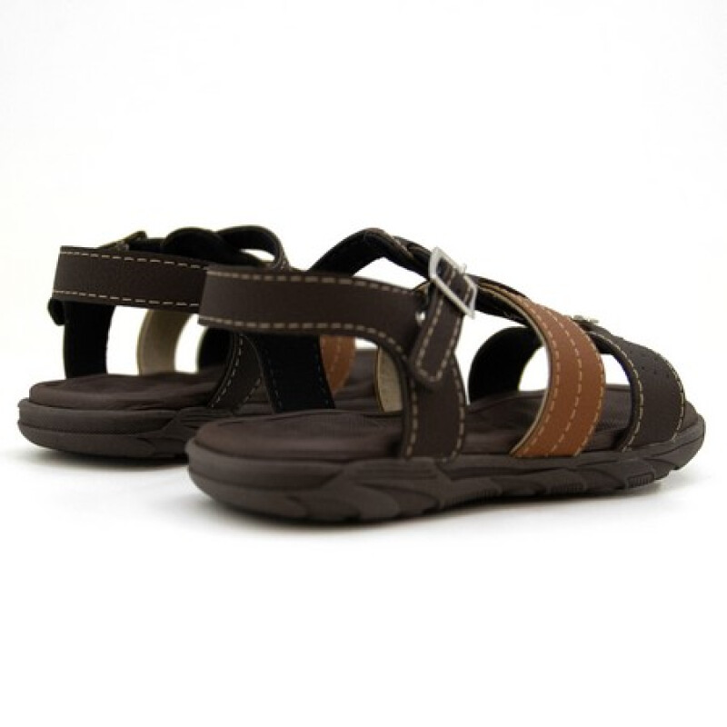 Molekino Sandalia Casual 2 Tiras Combinadas Cafe-pinhao