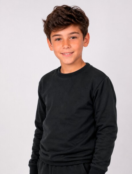 BUZO BÁSICO UNISSEX INFANTIL NEGRO