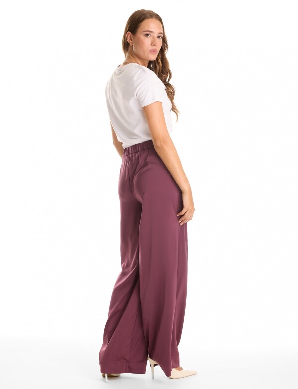 Pantalon Saten Wide BORDEAUX