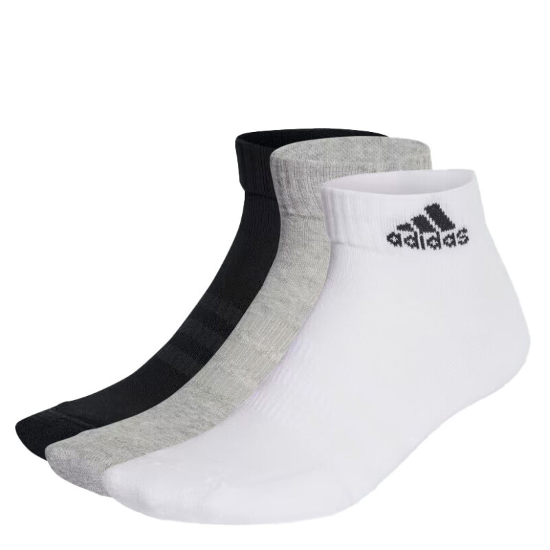 Medias Unisex Adidas x3 Cushioned Gris - Blanco - Negro