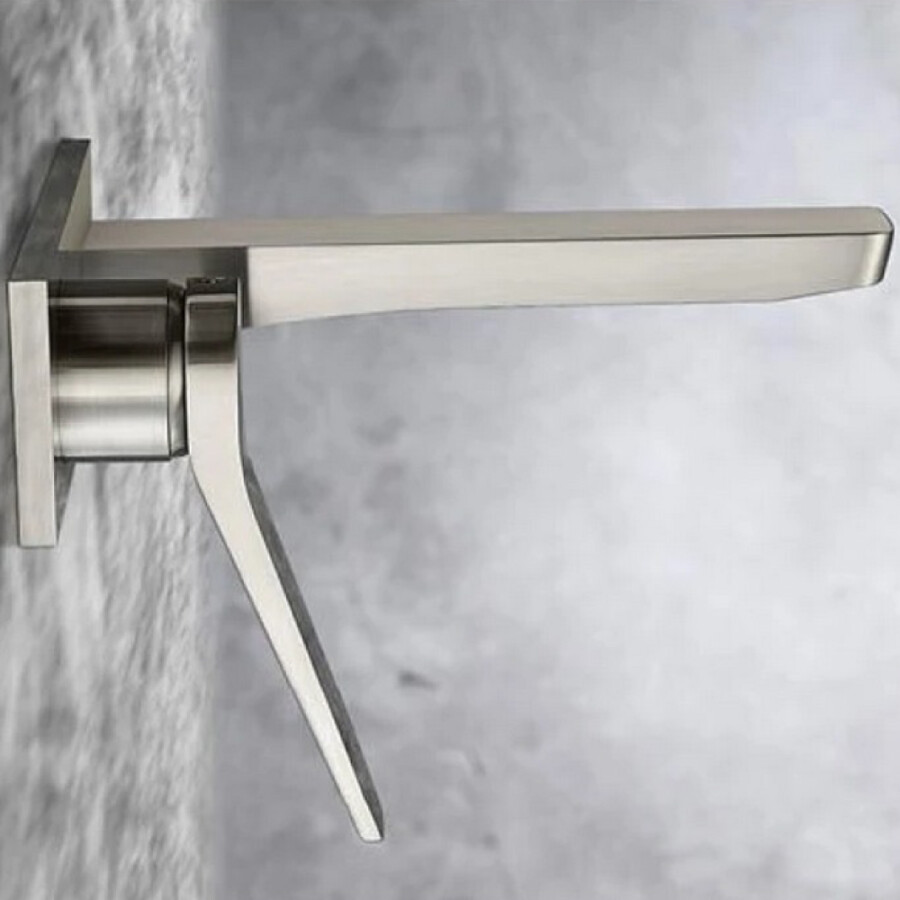 Grifería de Lavatorio Monocomando de Pared Brushed Cromó Línea Silver Panem Grifería de Lavatorio Monocomando de Pared Brushed Cromó Línea Silver Panem