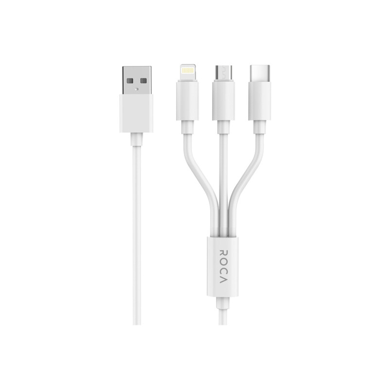 Cable de datos 3 en 1 color blanco Cable De Datos 3 En 1 Color Blanco