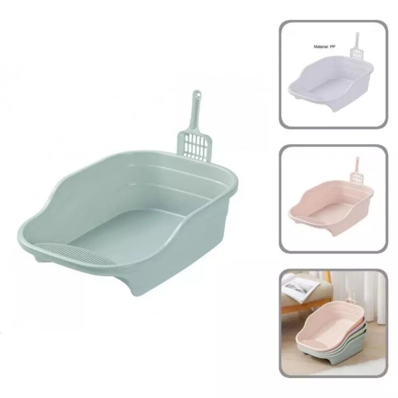 BANDEJA SANITARIA CON ESCALÓN RASCADOR Y PALA DE REGALO GRIS