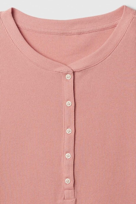 Remera Manga Corta Con Botones Mujer Pink Rosette 16-1518