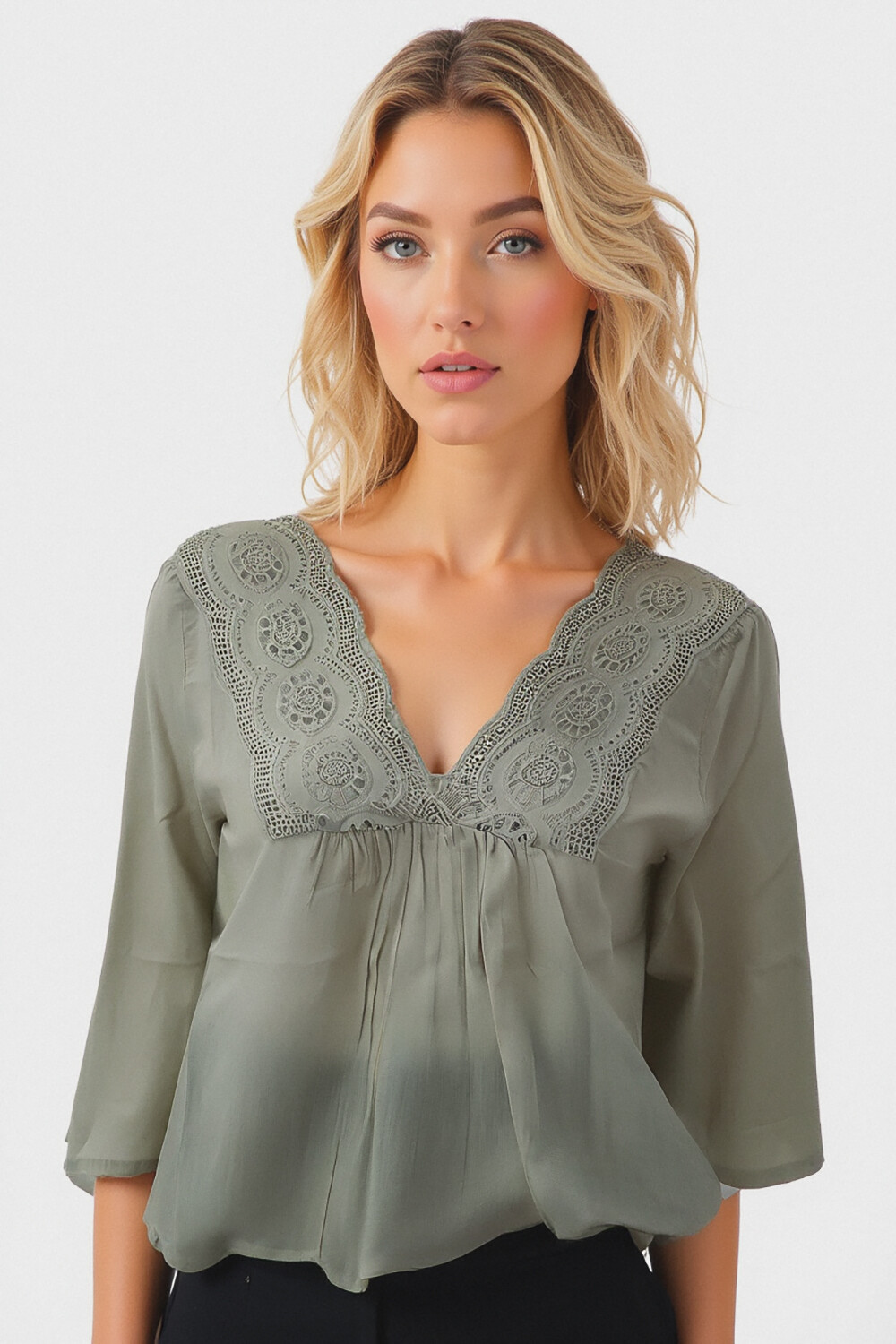 Blusa Lais Verde Grisaceo