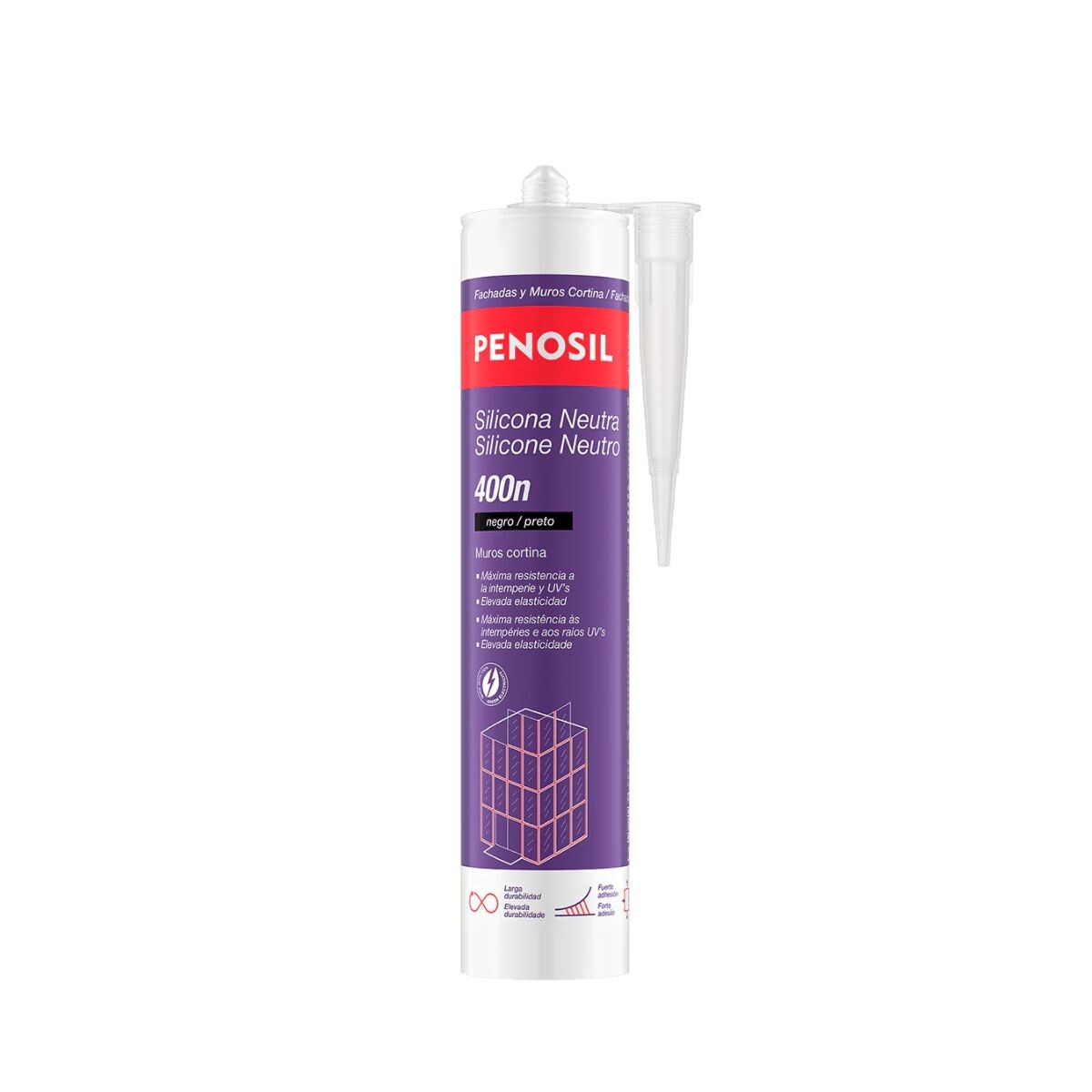 SILICONA NEUTRA CLIMATICA NEGRO 300ML PENOSIL Silicona Neutra Climatica Negro 300ml Penosil